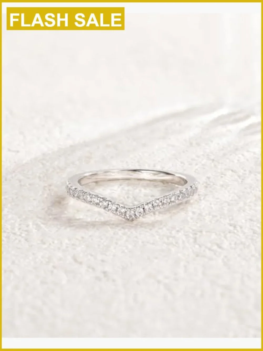 Cubic Zirconia V Shape Eternity Band Stacking Ring Size 6